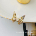 Silver 925 Studded Butterfly Wing Bling Earrings